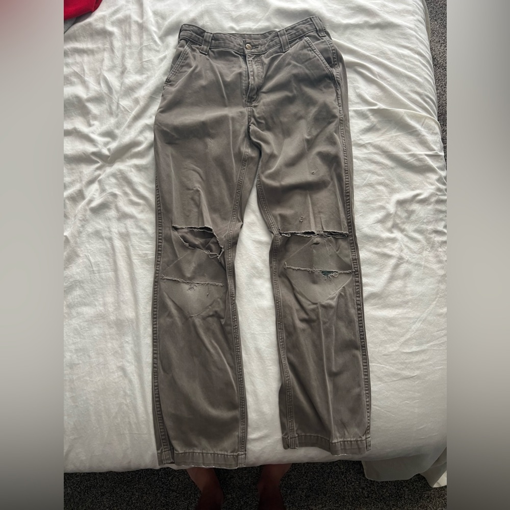 Grey Carhartt ripped cargo pants